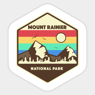 Mount Rainier National Park Retro Sticker